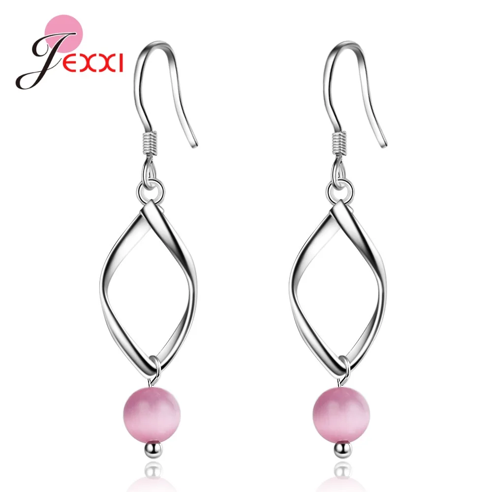 

Новое поступление в Корейском стиле Стиль 925 стерлингового серебра Twist, свисающие серьги для женщин, серьги для девочек Свадебные обручальн...