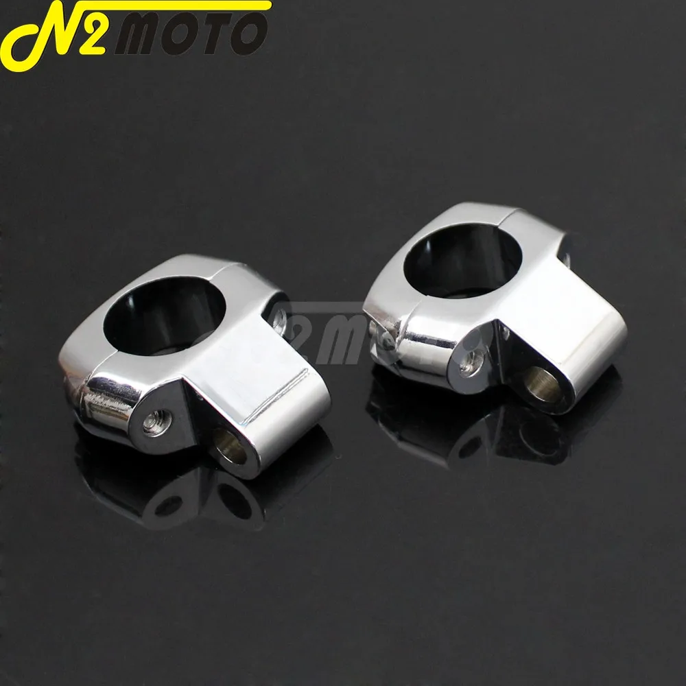 2 шт. Chrome зеркало заднего вида мотоцикла 1 &quotбар монтажный зажим держатель