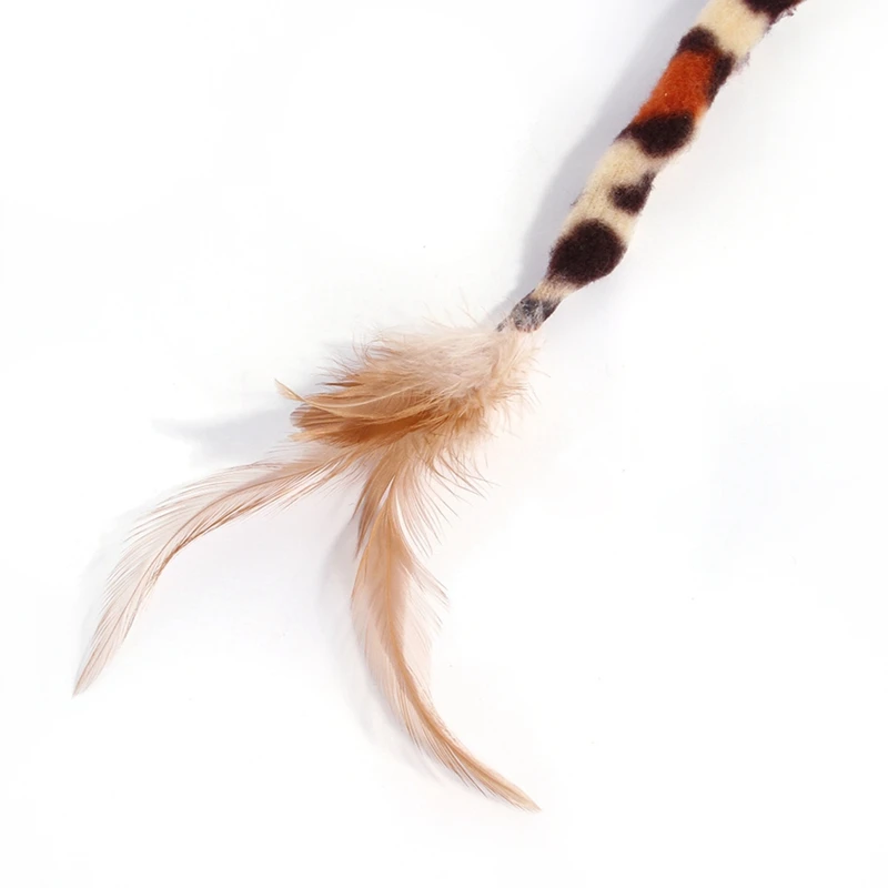 

1pc Hot Selling Cat Teaser Fake Feather Leopard Print Cat Stick Cat Wand Teaser Kitten Wand Toy Cat Supplies Multicolor