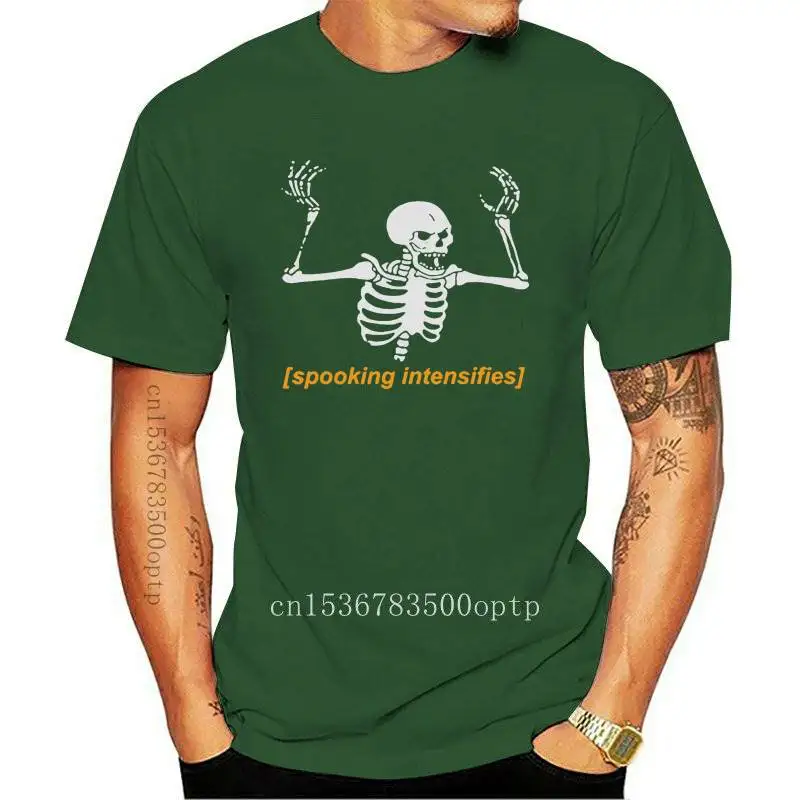 

Trendy Creative Graphic T-shirt Top Spooking Intensifies Spooky Scary Skeleton Summer 100% Cotton Men's Sportswear T-shirts