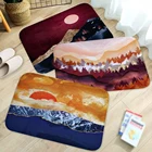 Коврик для горной двери, ковер с лесным деревом, коврик для двери заката, коврик для двери с природным ландшафтом, Настенный Коврик для комнаты (15,7x23,6 дюйма)