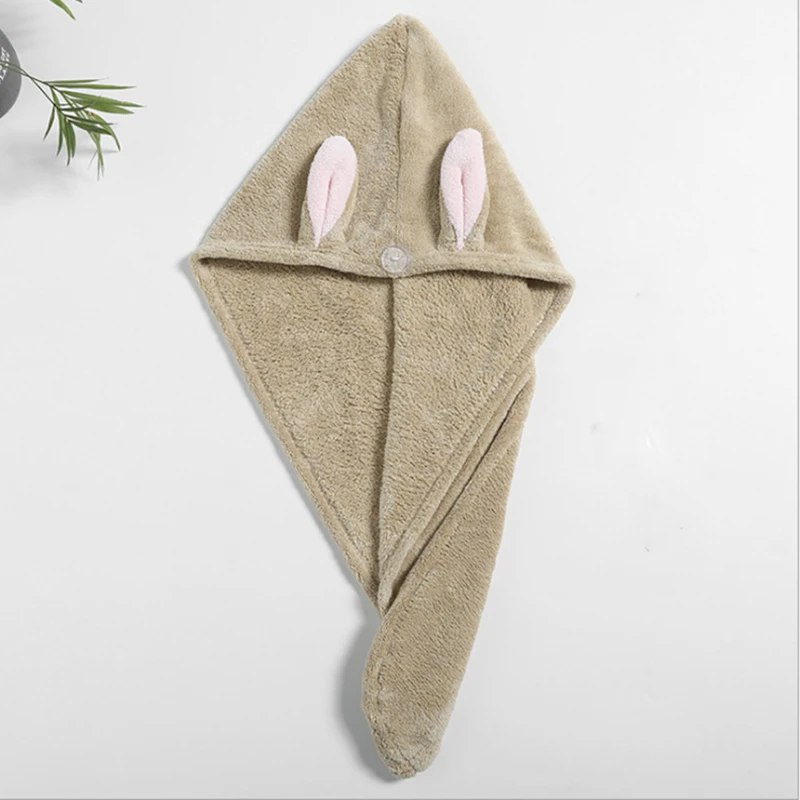 Милая Коралловая флисовая Шапочка для душа женщин обернутая длинная шапочка