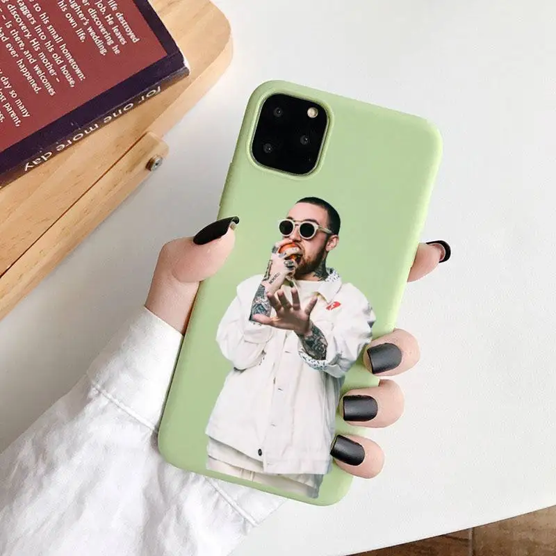

mac miller Phone Case Green Candy Color for iPhone 6 7 8 11 12 s mini pro X XS XR MAX Plus