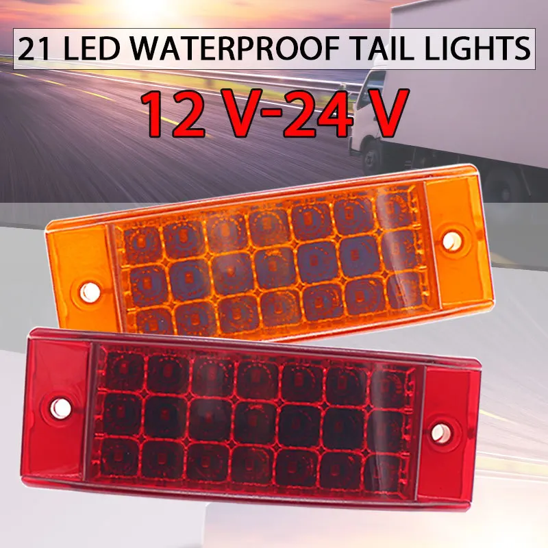 

Waterproof for Car Truck Lorry 21LED Tail Light Trailer Brake Rear Warning Tailight Flowing Indicator Blinker 12V -24V Stop Lamp