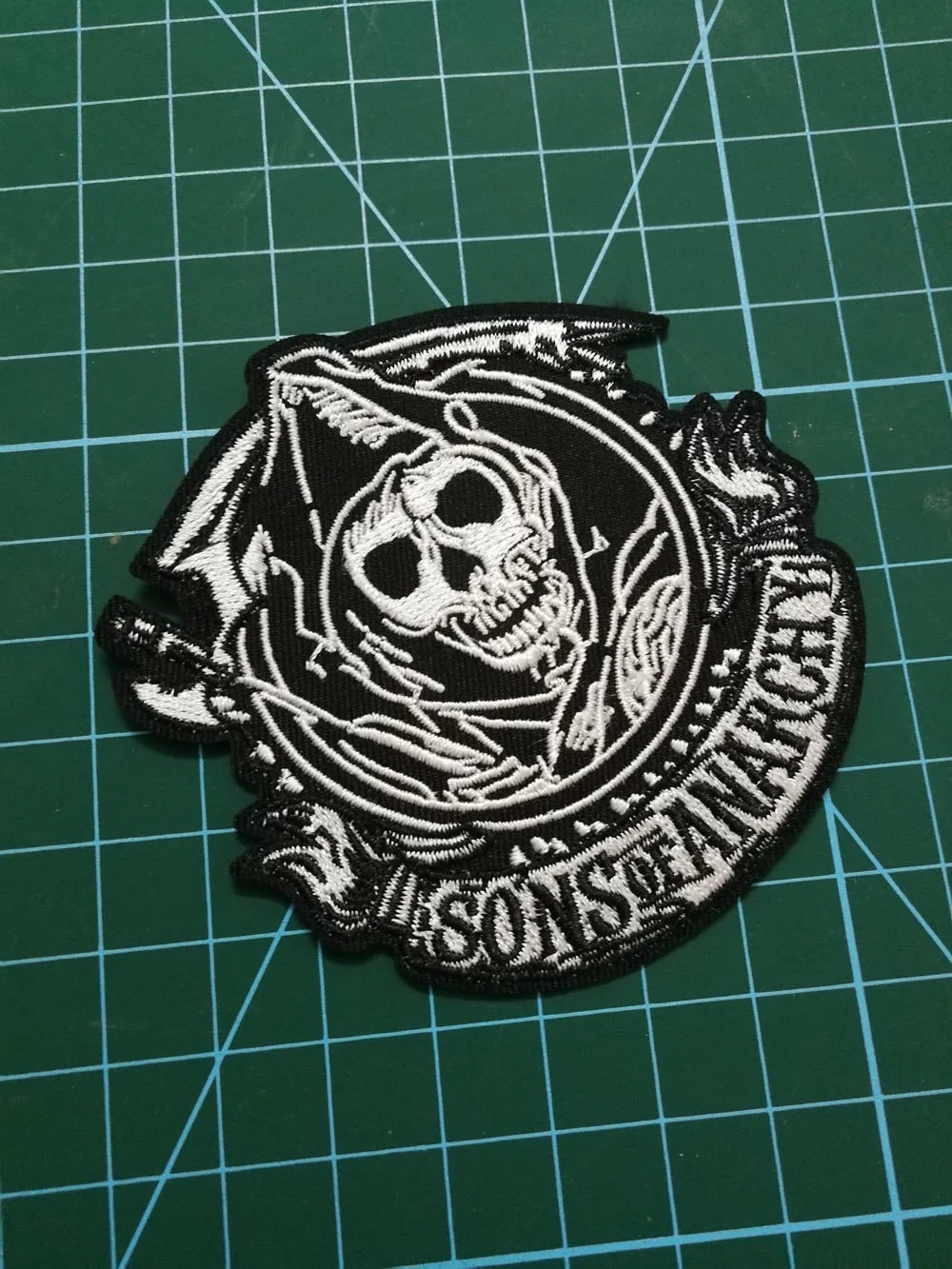 10 шт./лот мотоциклетные нашивки Sons of для жилета куртки анархии с вышивкой утюгом