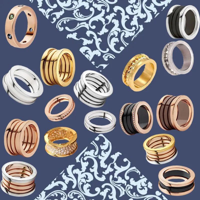 BV anillo de etiquetas clásico y original para hombre mujer micro esmalte |Кольца| |