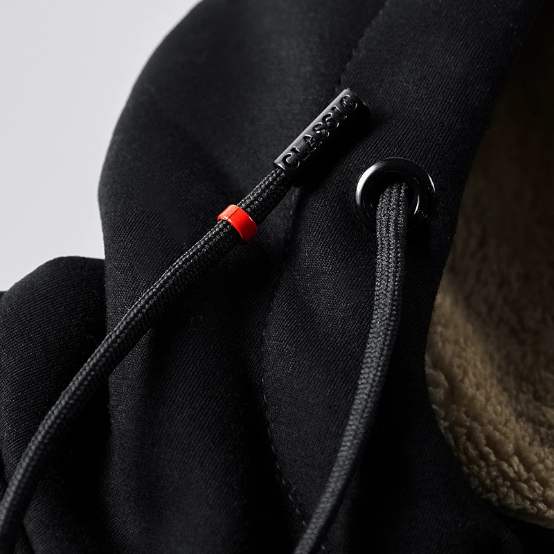 

Winter Jacket Men Autumn L-8XL Plus Oversize Hoodie Velvet Zipper Thickened Fleece Long Sleeve Outwear Solid Color Casual Coat