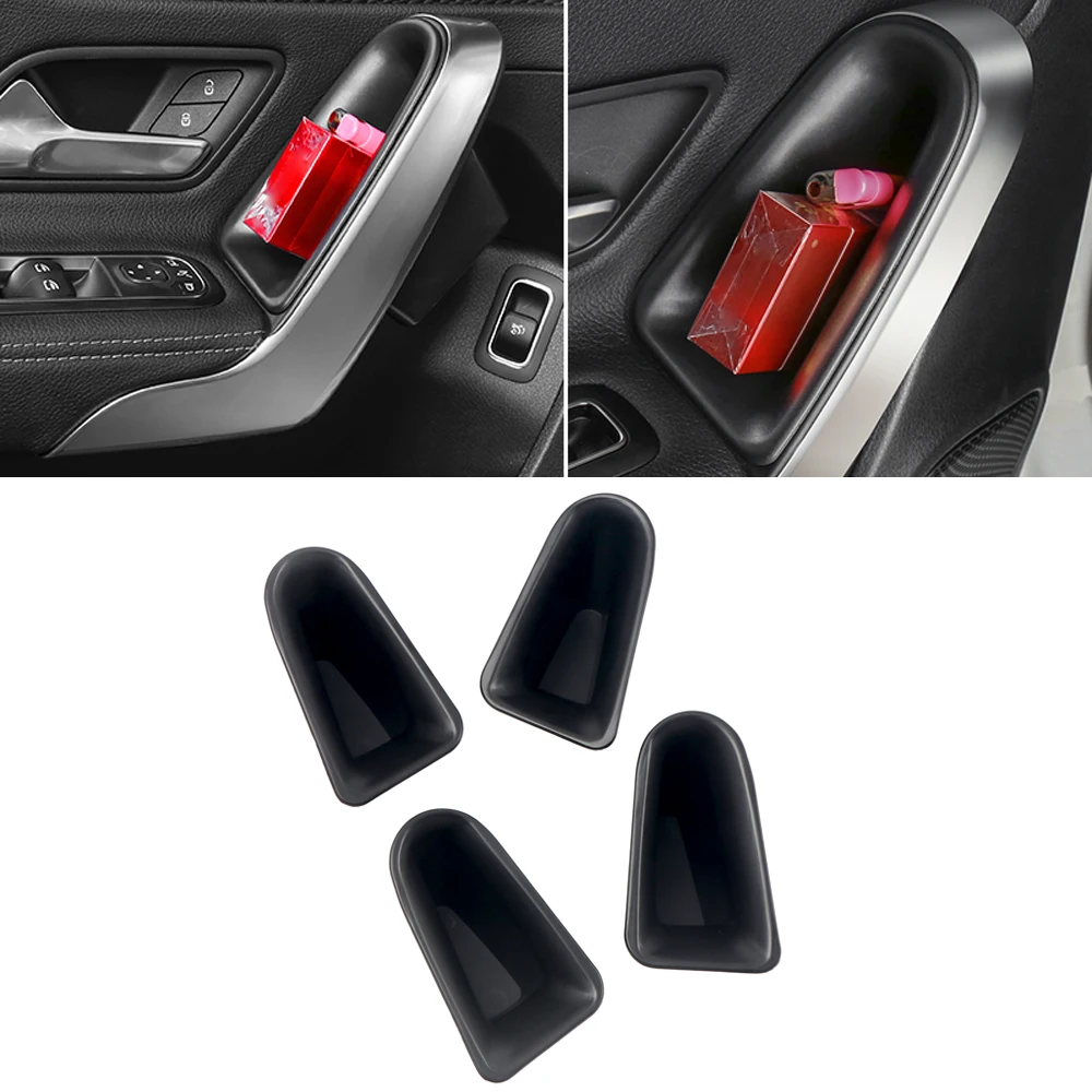

Автомобильные товары, подходят для Mercedes Benz A Class W177 V177 2019 2020 2021, внутренняя дверная ручка, контейнер, держатель, коробка для хранения, 4 шт.