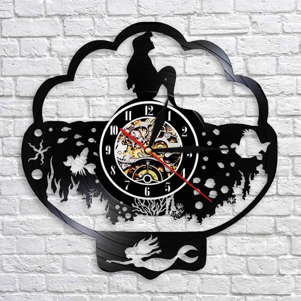 Настенные часы с изображением Русалочки сказочные украшения для подводной
