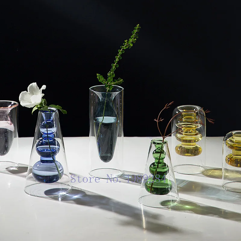 Скандинавский современный цветной стеклянный полый дизайн Цветочная композиция