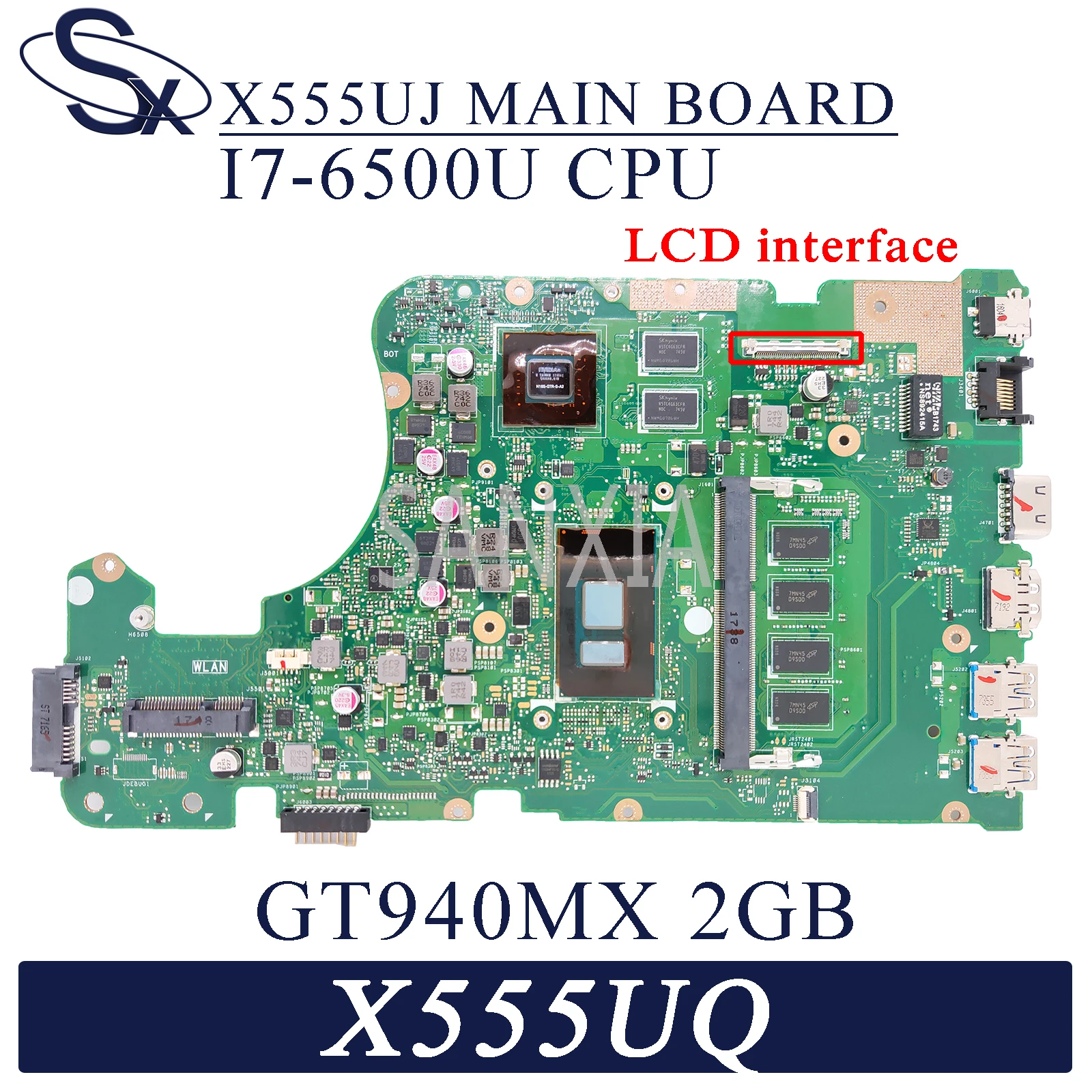 KEFU X555UJ материнская плата для ноутбука ASUS X555UQ X555UB F555U X555U оригинальная 4GB RAM I7 6500U