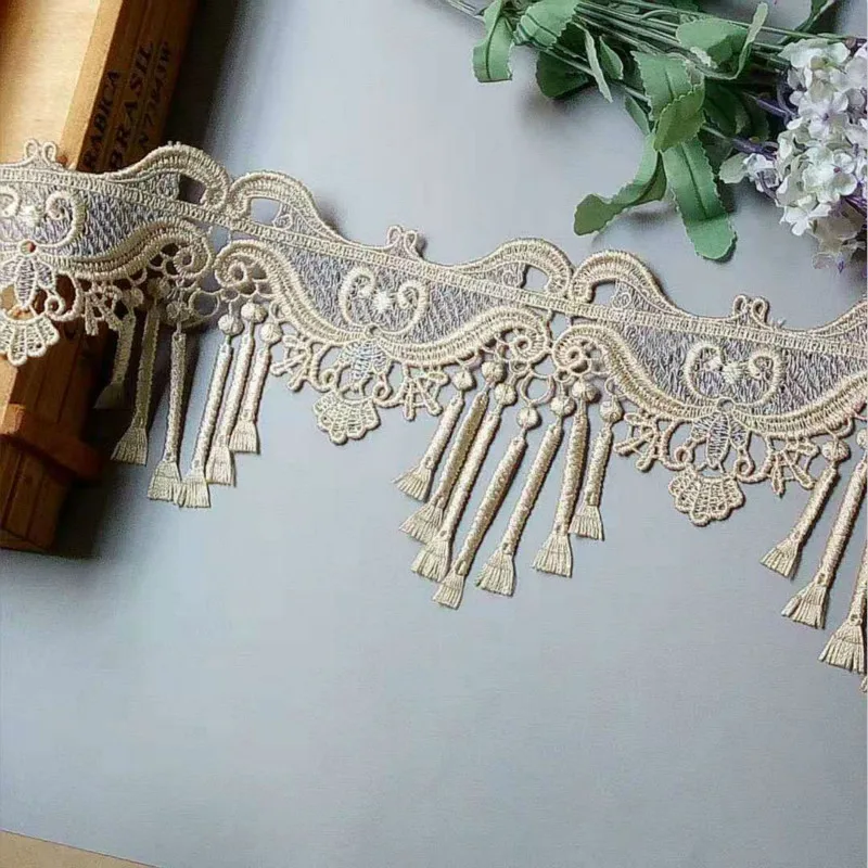 2 ярдов 182 см кружевная лента кисточка украшение лентами вышивка цветок тесьма