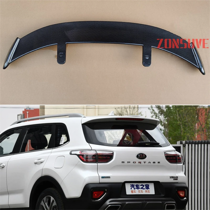 

Подходит для KIA 2018 2019 Sportage R Спойлер ABS пластик углеродное волокно вид хэтчбек внедорожник крыша заднее крыло Корпус Комплект Аксессуары