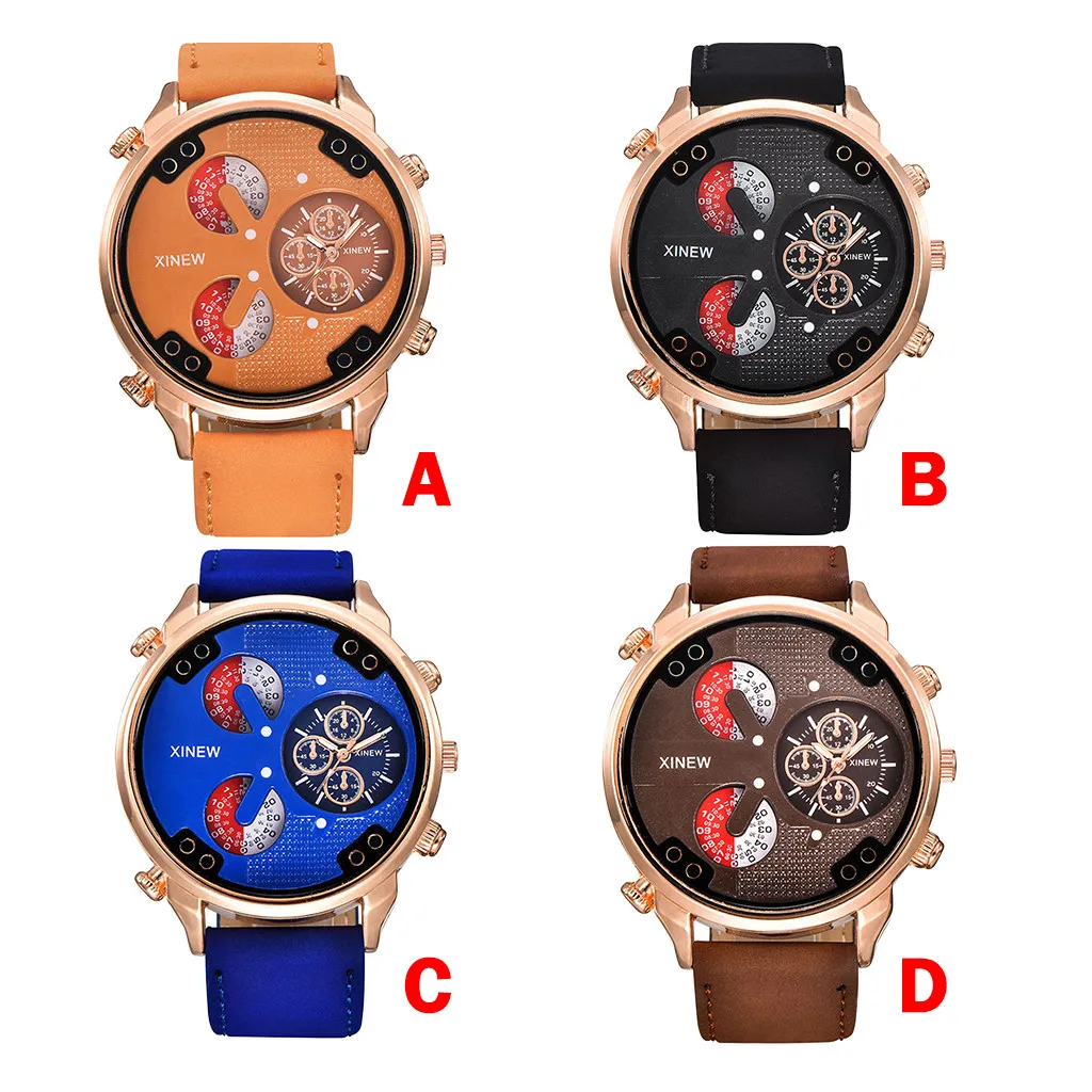 

Hot business fashion matching men's watch leather strap simple calendar luminous dial outdoor men's quartz watch 5*