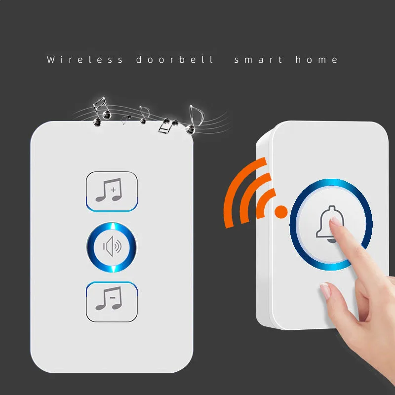 

Wireless Doorbell Waterproof Self-powered Button Smart Door Bell Sets Home Welcome Outdoor House Chimes Receiver with Battery