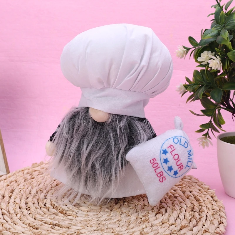 

Valentine's Day Tomte Gnome Decoration Kitchen Chef Plush Doll Swedish Ornament 95AA
