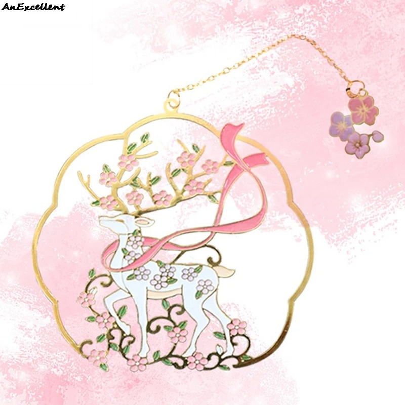 

Retro Metal Bookmark Chinese Style Brass Tassel Book Mark For Teachers Gift Student Supplies Gift Office School Stationery