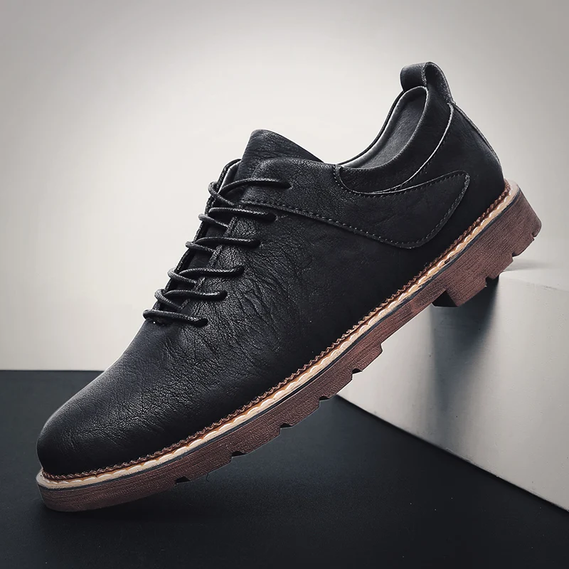 

Men's Leather Shoes High Quality Fashion Leather Business Tooling Shoes Breathable Non-Slip British Trend Casual Oxford Shoes