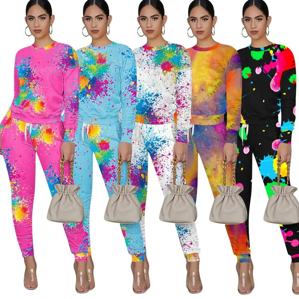 

two piece set women 2 piece set women outfits long sleeve tracksuits two pieces sets fall clothes for female 2020 print