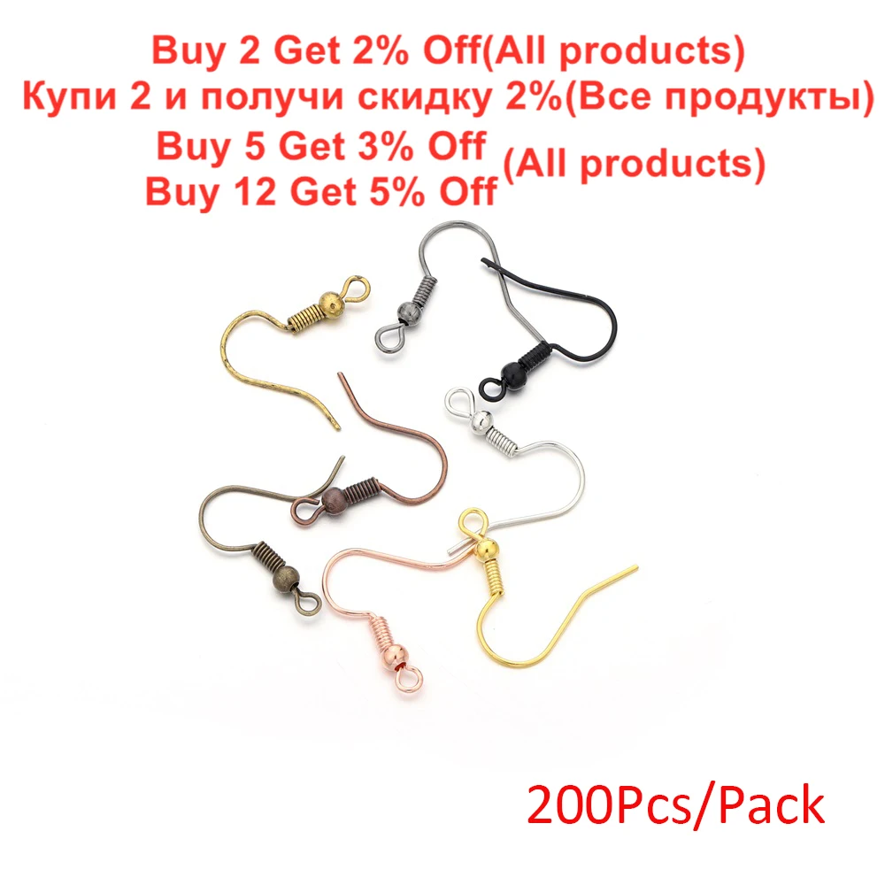 200 шт./лот фурнитура для сережек застежки крючки самостоятельного изготовления