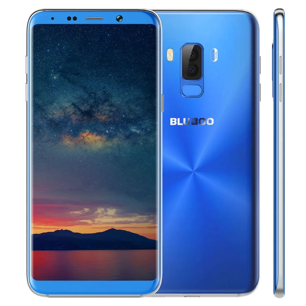 BLUBOO S8 Plus, 6,0 дюймов, 18:9, полный дисплей, смартфон MTK6750T, четыре ядра, 4 Гб ОЗУ, 64 Гб ПЗУ, Android 7,0, двойная задняя камера, отпечаток пальца - Цвет: Blue