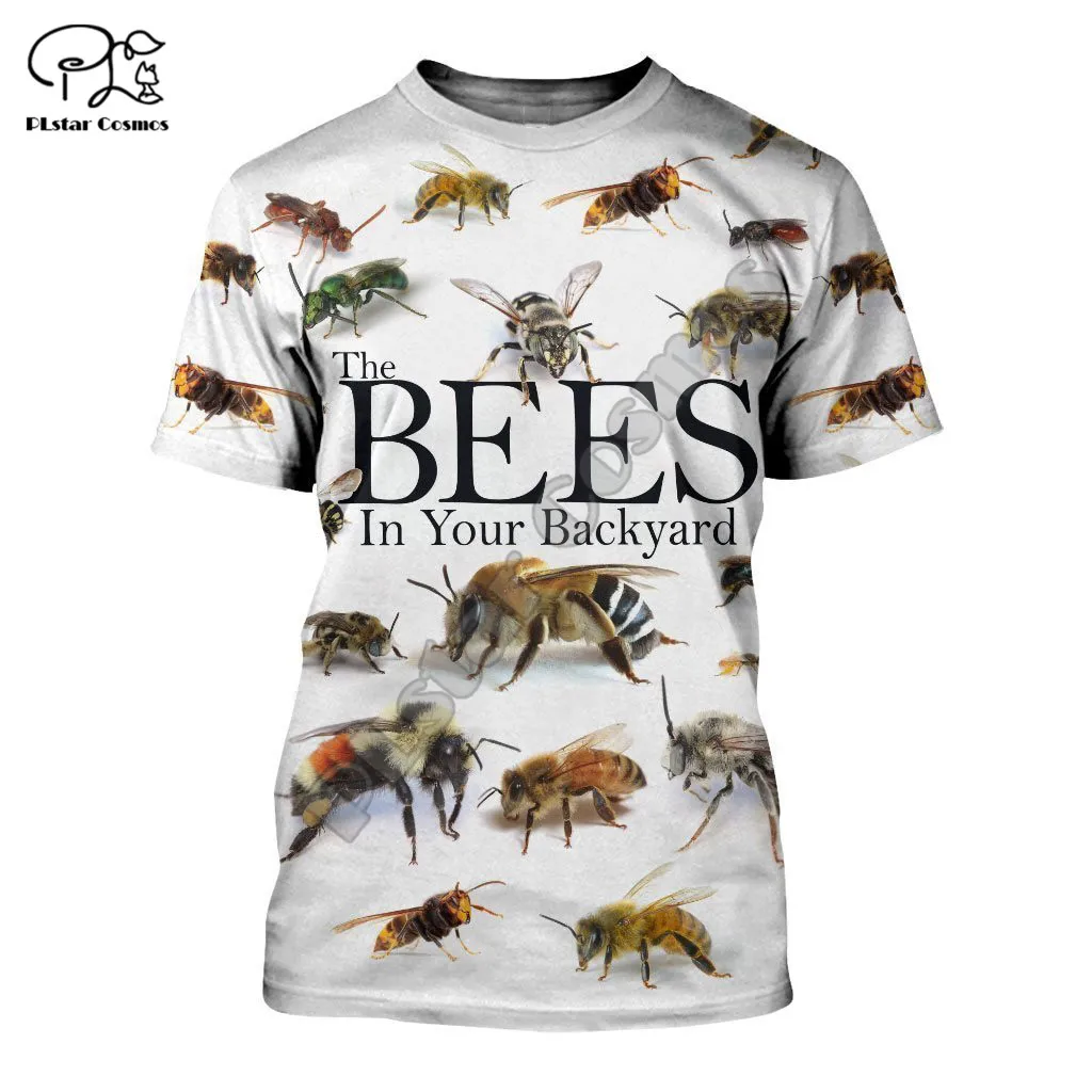 

Красочная красивая футболка PLstar Cosmos с 3D принтом пчелы, уличная одежда в стиле Харадзюку для мужчин и женщин, Прямая поставка B27