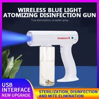 800ml wireless handheld rechargeable electric spray gun blue light nano atomizer disinfection sprayer portable fog spray machine