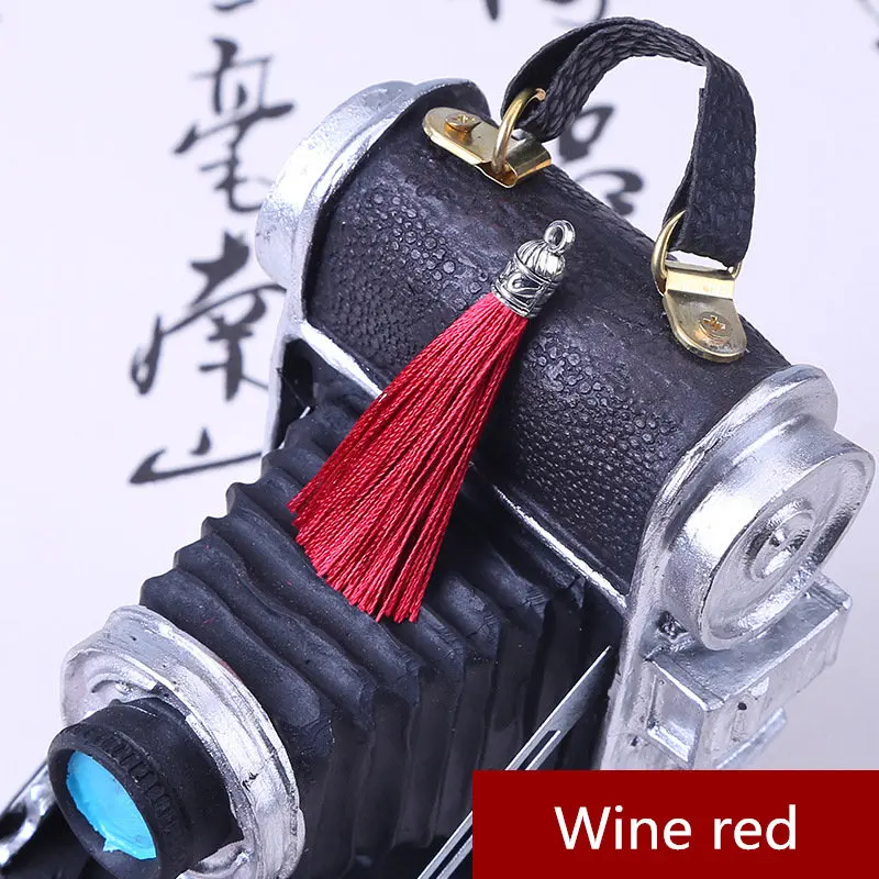 Wine red 10 шт. мини металлический колпачок кисточка ювелирные изделия занавески одежды декоративные аксессуары DIY Ключ сотовый телефон сумка бахрома отделка кисточки кулон - Цвет: Wine red