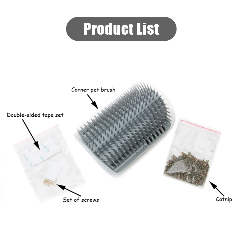 

Corner Pet Hair Removal Brush Comb Play Cats Novelty Toy Bristles Arch Self-Groomer Toys for Cats Scratcher Plastic With Catnip