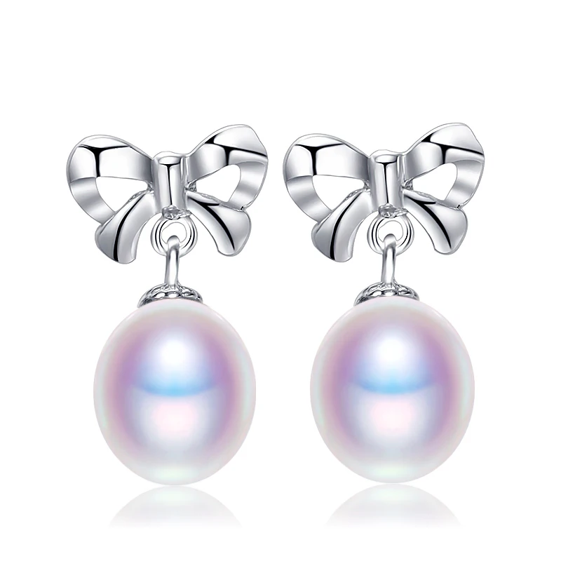 Серьги DAIMI из серебра 925 пробы 8-9 мм жемчужные серьги-подвески натуральный жемчуг