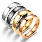 Модные мужские и женские кольца 4 мм из нержавеющей стали, минималистичные обручальные кольца для вечеринок, ювелирные изделия для пар дружбы, подарок на день рождения, Прямая поставка