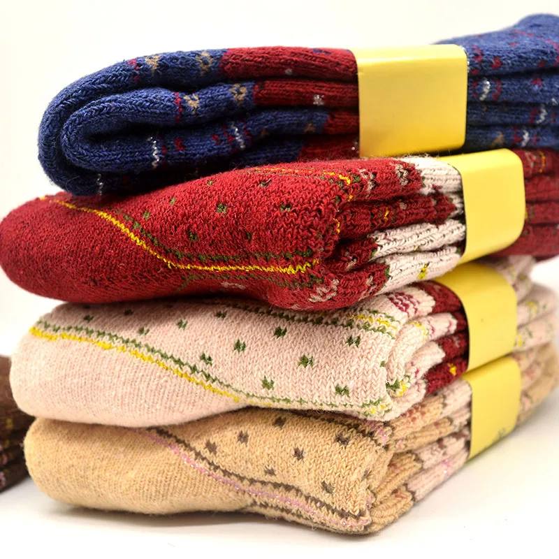 Высокое качество зимние толстые рождественские носки махровые теплые шерстяные