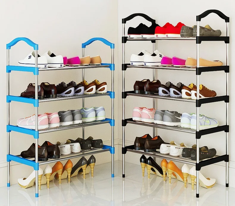 Съемный металлический парусиновая обувь обувной стеллаж 4/5/6ти уровневая полка
