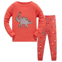 christmas children dinosaur warm cotton clothing suit baby boys print pyjamas t shirt cartoon pants 2pcs kids pajamas set