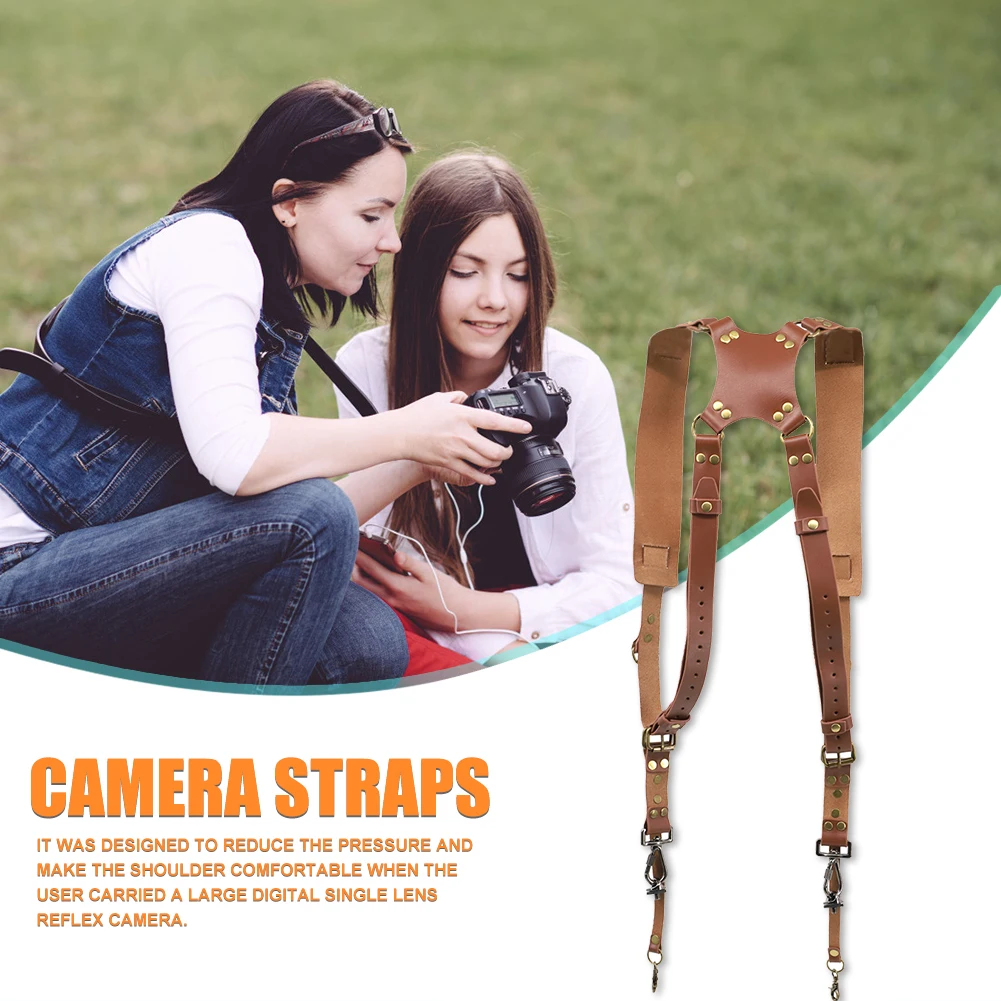 

Leather Camera Strap DSLR Digital Camera Harness Anti Drop Double Shoulder Belt Carrying Handheld Camera Elements