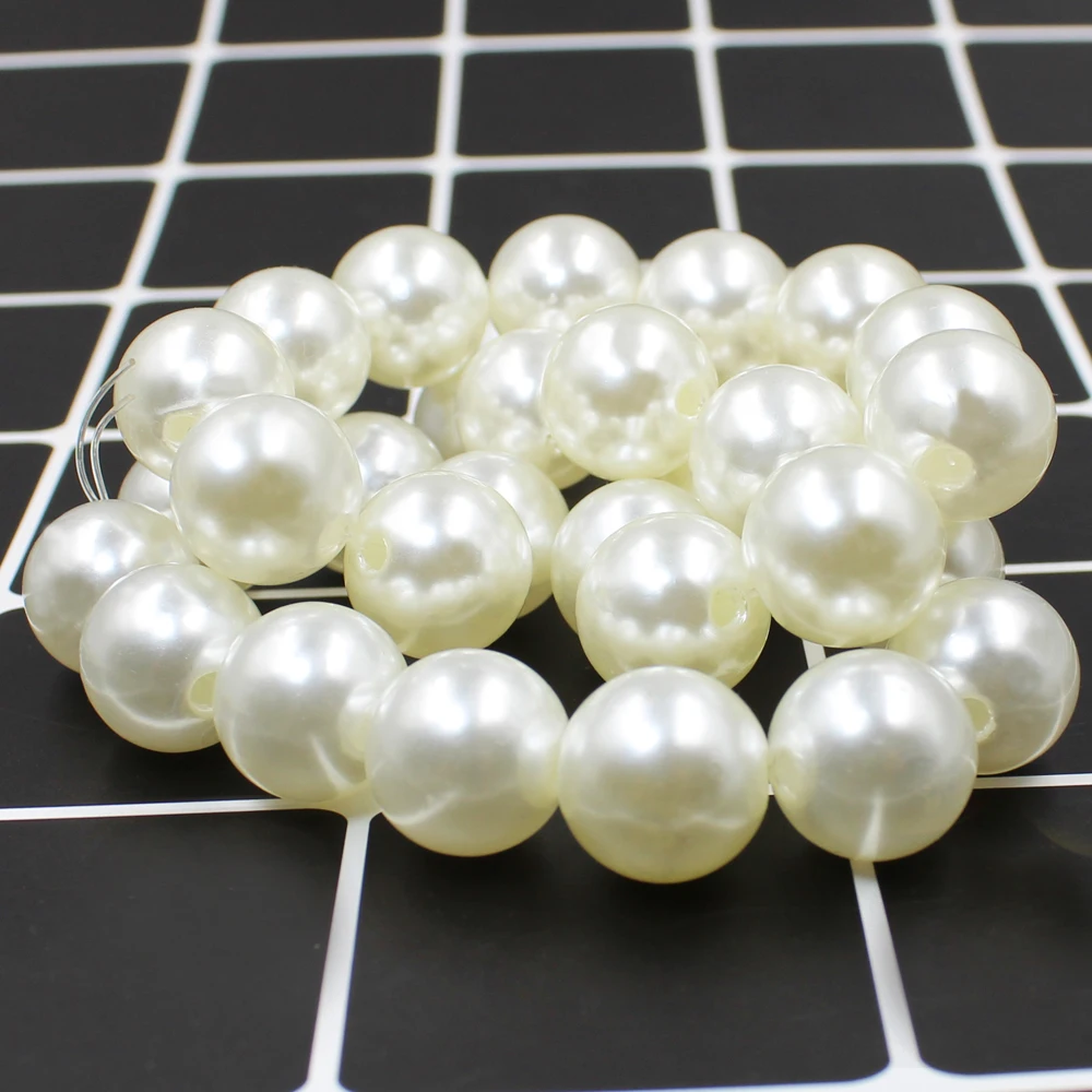 Бусины из АБС-пластика с имитацией жемчуга круглые акриловые бусины отверстием