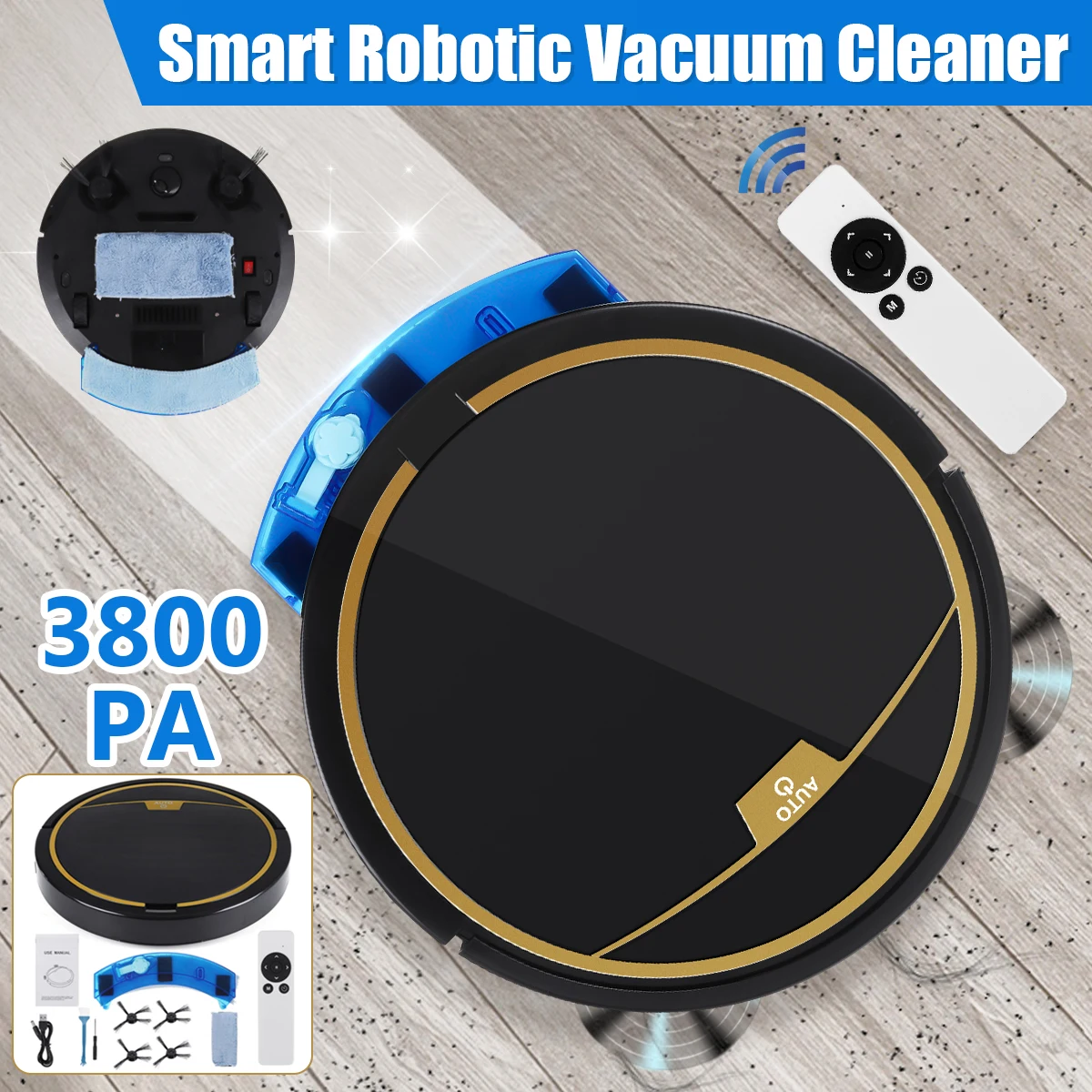 

Smart Robot Vacuum Cleaner Household Anti-drop Remote Control Vacuum Cleaners with Detachable Water Tank Dry Wet Mopping Machine