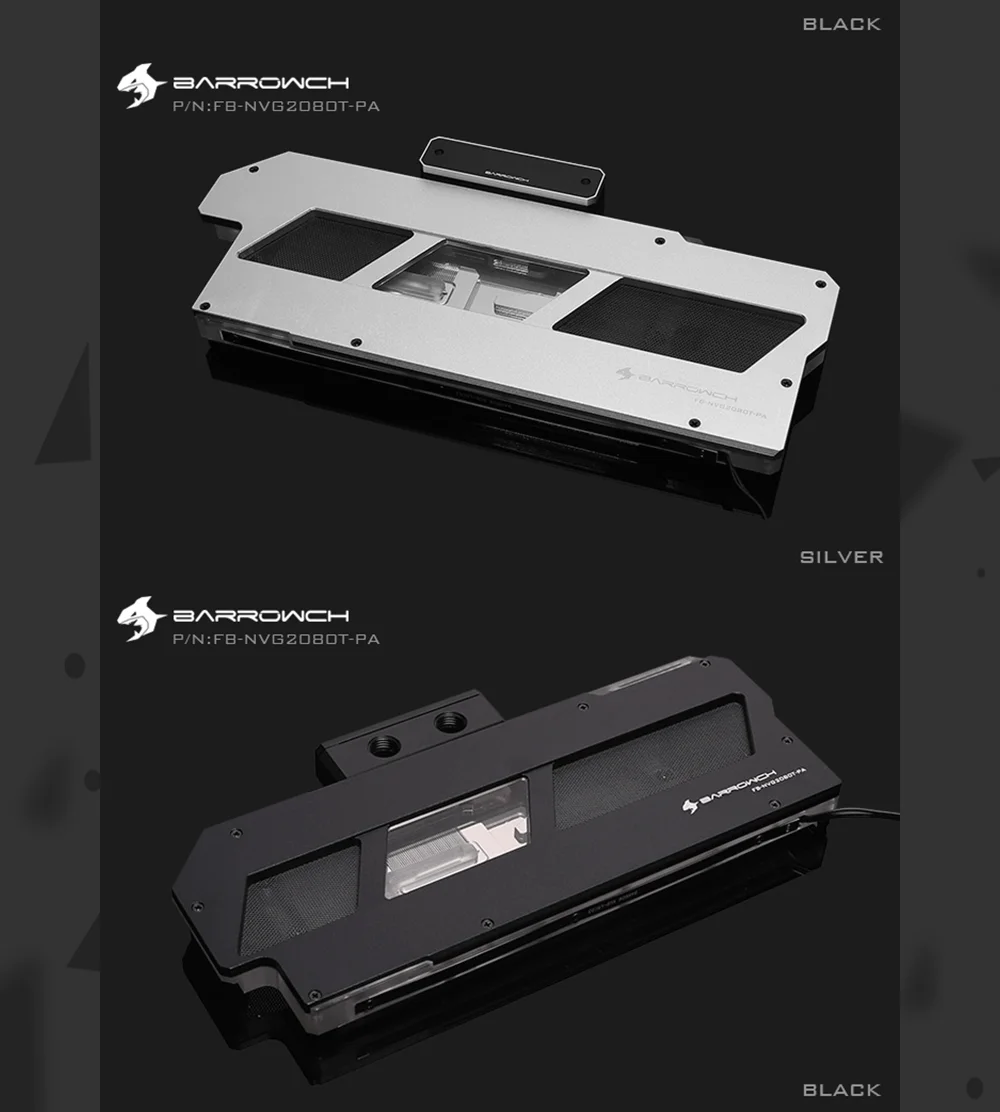 Barrowch FB-NVG2080T-PA цифровой термометр GPU блоки 5 в 3 Pin алюминиевый сплав панель, для основателя издание RTX2080Ti/2080