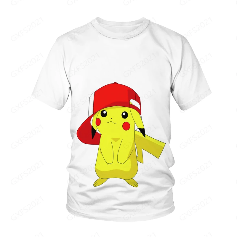 

Men's Summer Fashion New 3D T-Shirt Cartoon Pokemon-Go Pikachu Printed T-Shirt Street Party Travel Essential Oversize 130-6Xl