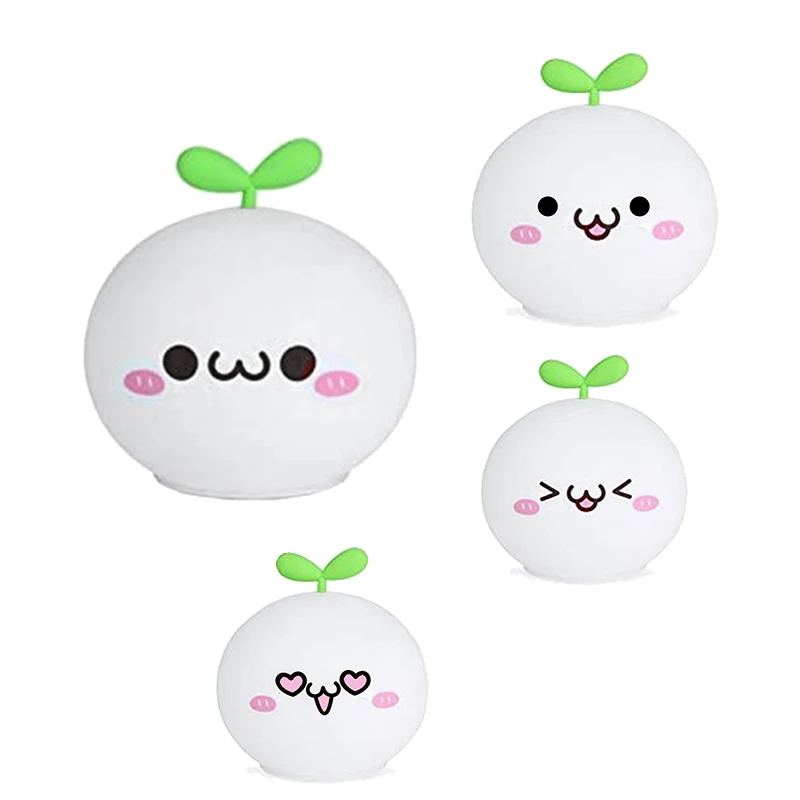 

CAPRICE LED Night Light, USB Rechargable Cartoon Silicon Bedside Lights With Press Sensor,Portable Color Nightlight