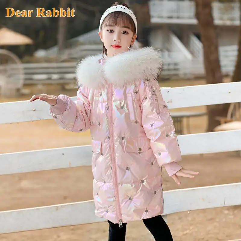 

Warm 90% White duck down Jacket for Girl Winter clothes children's Thicken Outerwear clothing parka long coat snowsuit 2-16 Yrs