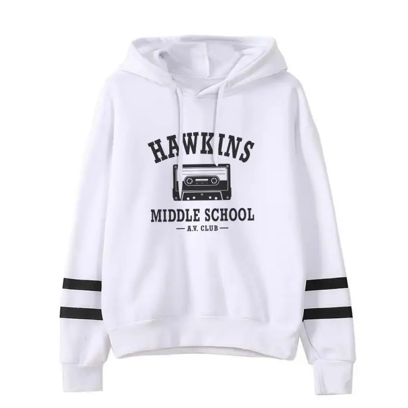 

Stranger Things Season 3 Hoodie Oversized Letter HAWKINS MIDDLE SCHOOL Sweatshirt Men/women Funny Harajuku Clothes Female/male