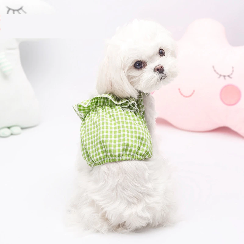

Spring Summer Dog Clothes Plaid Dog Shirt Puppy Dogs Vest Chihuahua Pet Clothes for Small Medium Dogs Costume Pets Products York