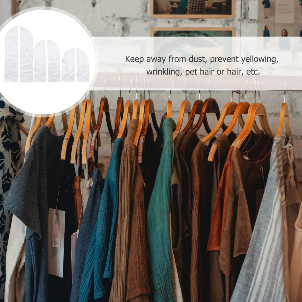 

10pcs Translucent Dust Covers Coat Storage Bags Clothes Protection Cover Bags