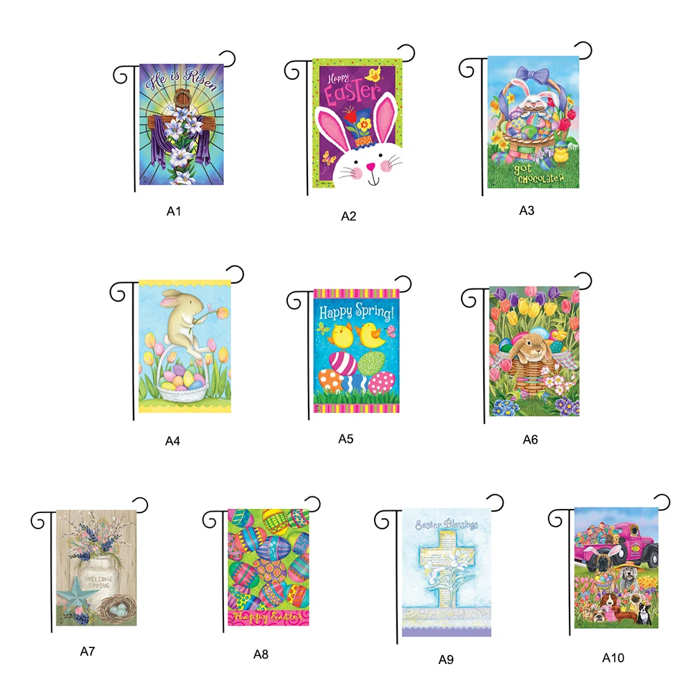 2020 креативный Пасхальный Садовый флаг с двусторонней печатью баннер праздничное