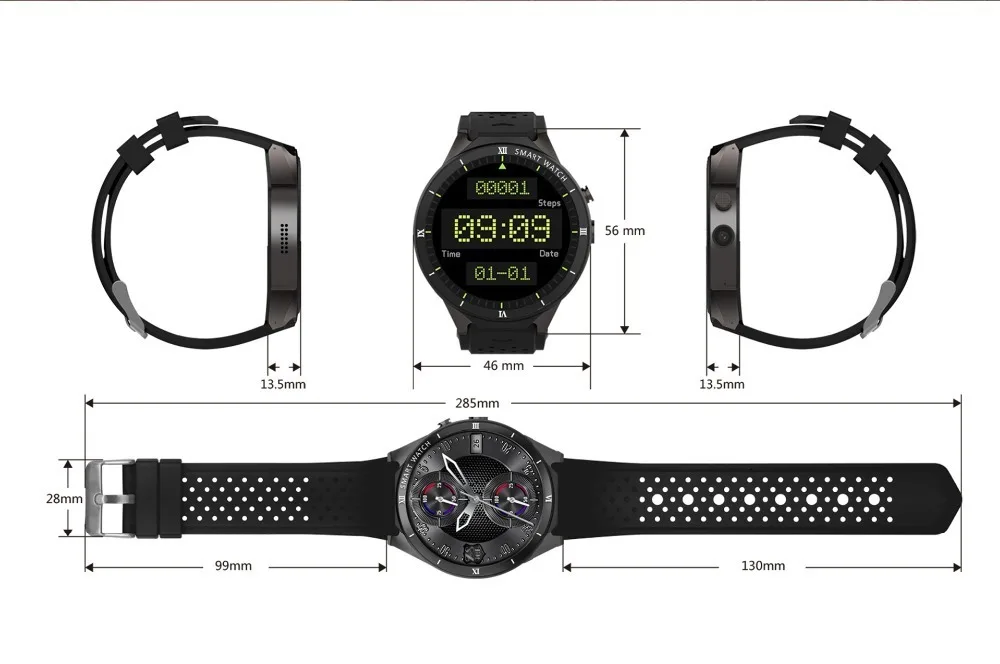 Смарт-часы KW88 Pro, 1 Гб+ 16 ГБ, Android 7,0, Bluetooth 4,0, wifi, 3g, умные часы, мужские наручные часы, Поддержка Google Store, голосовые gps карты