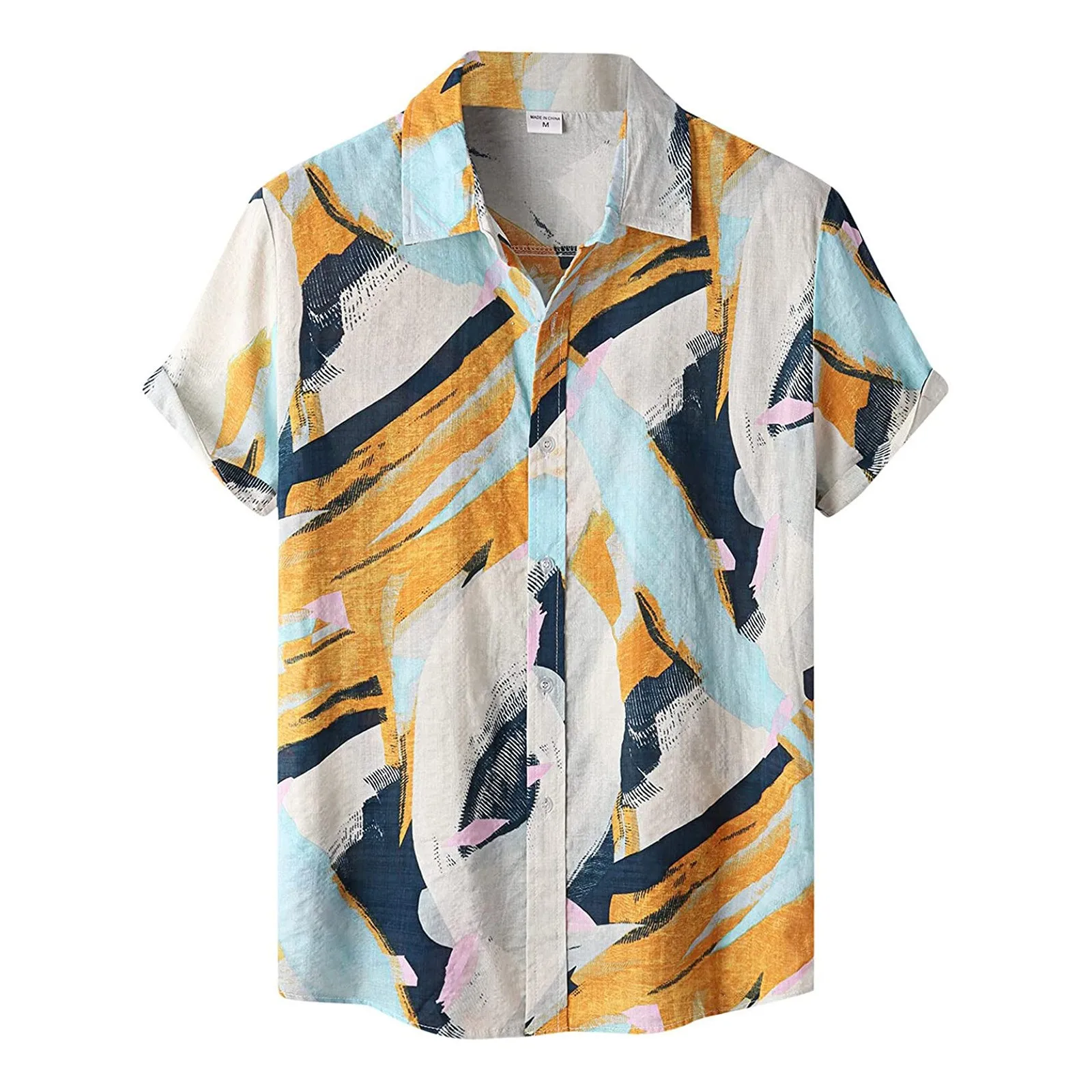 

Мужская Повседневная рубашка с цветочным принтом, летняя пляжная одежда с принтом, крутая рубашка с коротким рукавом, праздничные Рубашки В...