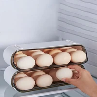 slide type egg storage box white refrigerator eggs organizer stackable egg holder storage container for home kitchen restaurant