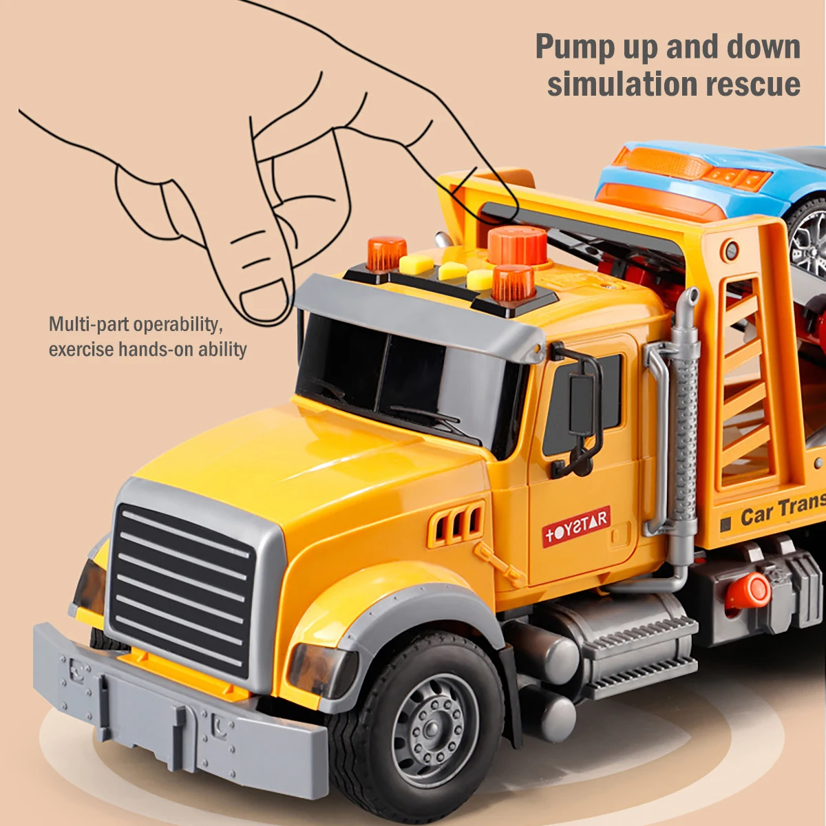 Детский классический инженерный автомобиль игрушечный кран со звуком и светом