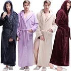 Новинка, мужской зимний очень длинный плотный фланелевый теплый банный халат с капюшоном, мужской халат, термохалат для женщин и мужчин, роскошное кимоно, халаты